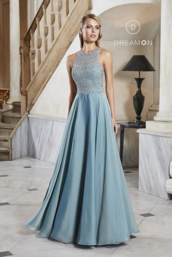 Halter Yaka, Şifon Abiye Elbise